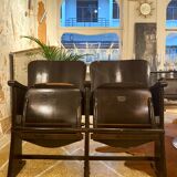 Double wooden cinema seats