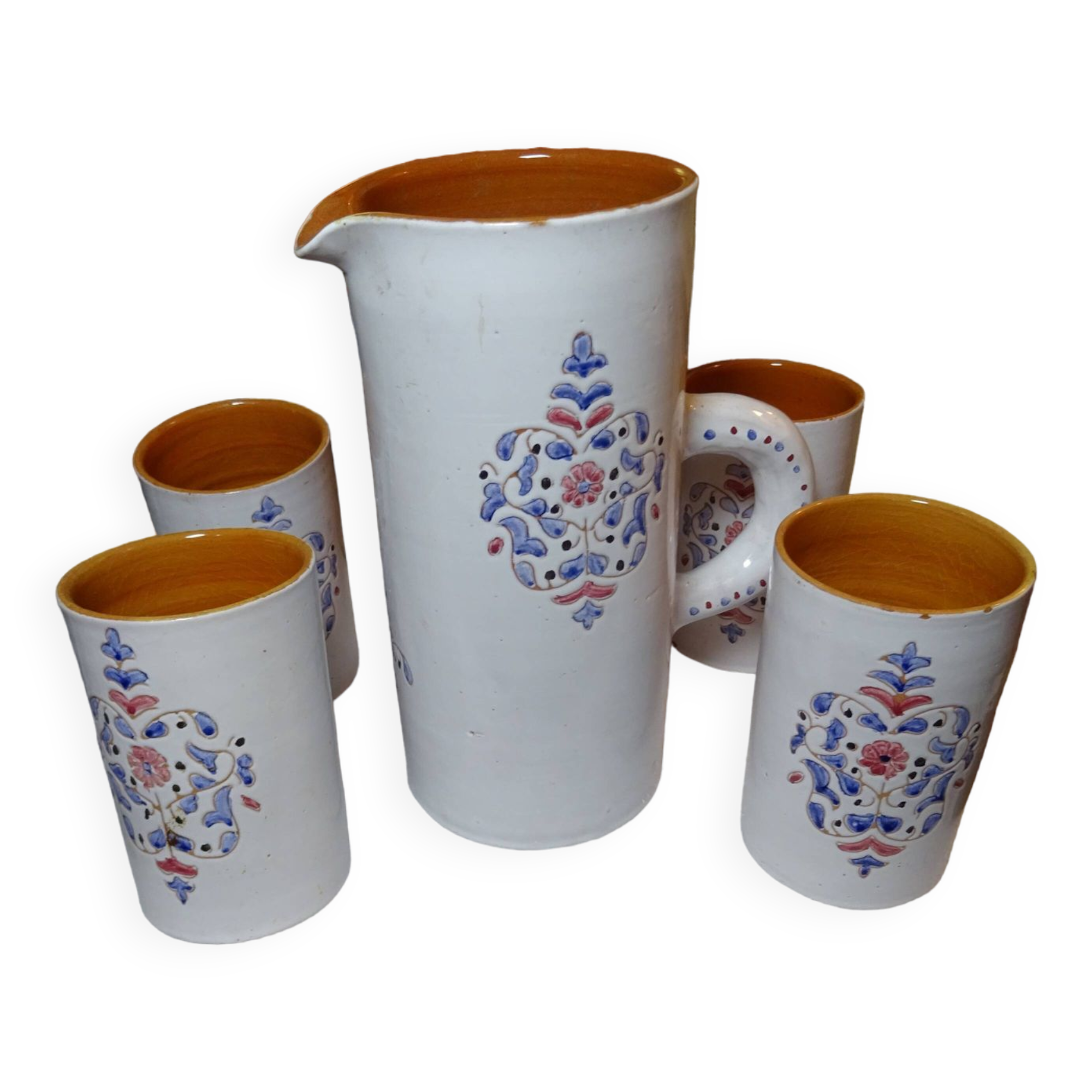 Orangeade service - pottery morocco ghrib salted - uncommon