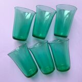 Batch of 8 verres to eau turquoise vintage retro