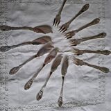 6 couverts à poisson Art Nouveau Chardons en métal argenté Boulenger