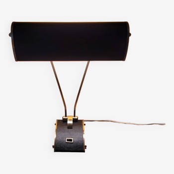 Lampe Bureau JUMO noire et doré vintage des années 50-60