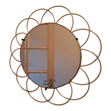 Miroir soleil, fleur vintage, 50x45 cm
