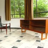 Danish Modern Leather High Back Safari Chair by Erik Wørts for Nils Eillersen, 1960s