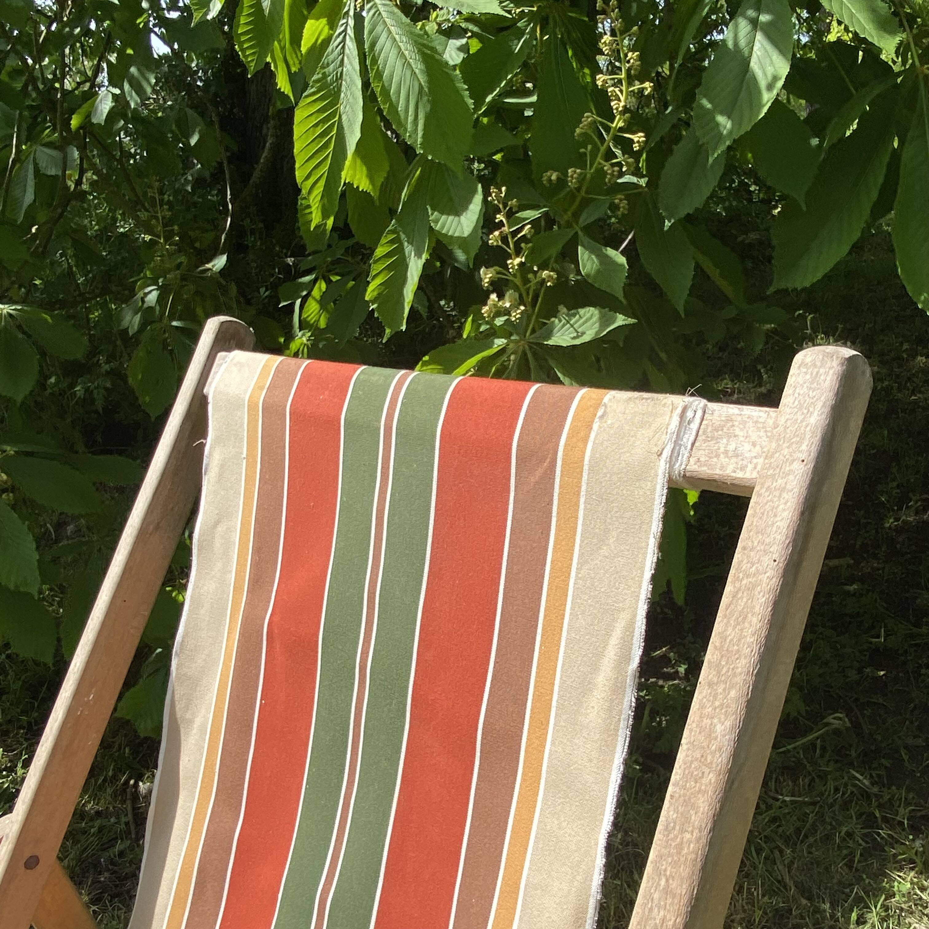 Chilean deckchair vintage striped canvas
