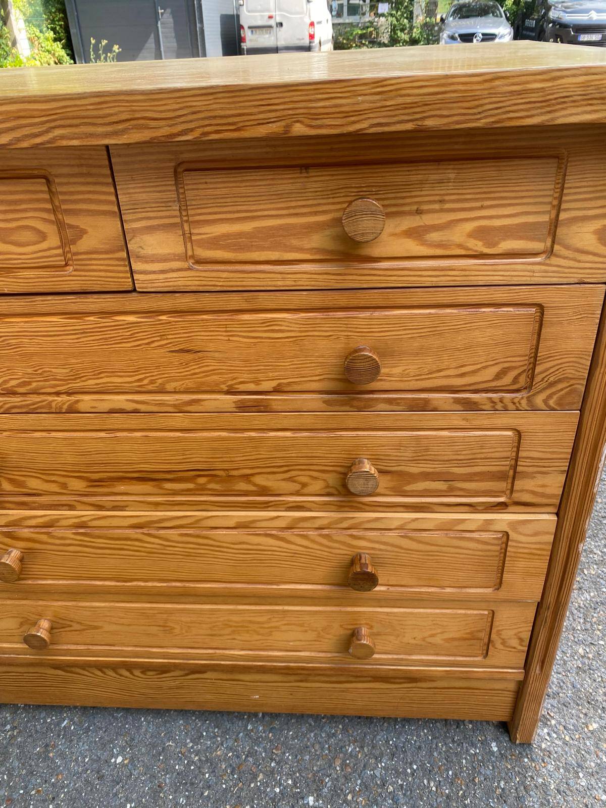 Scandinavian chest of drawers with 6 wooden drawers
