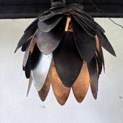Brutalist suspension Jansen metal welded flower
