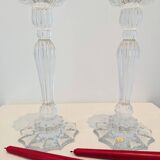 Bohemian crystal torch candle holders