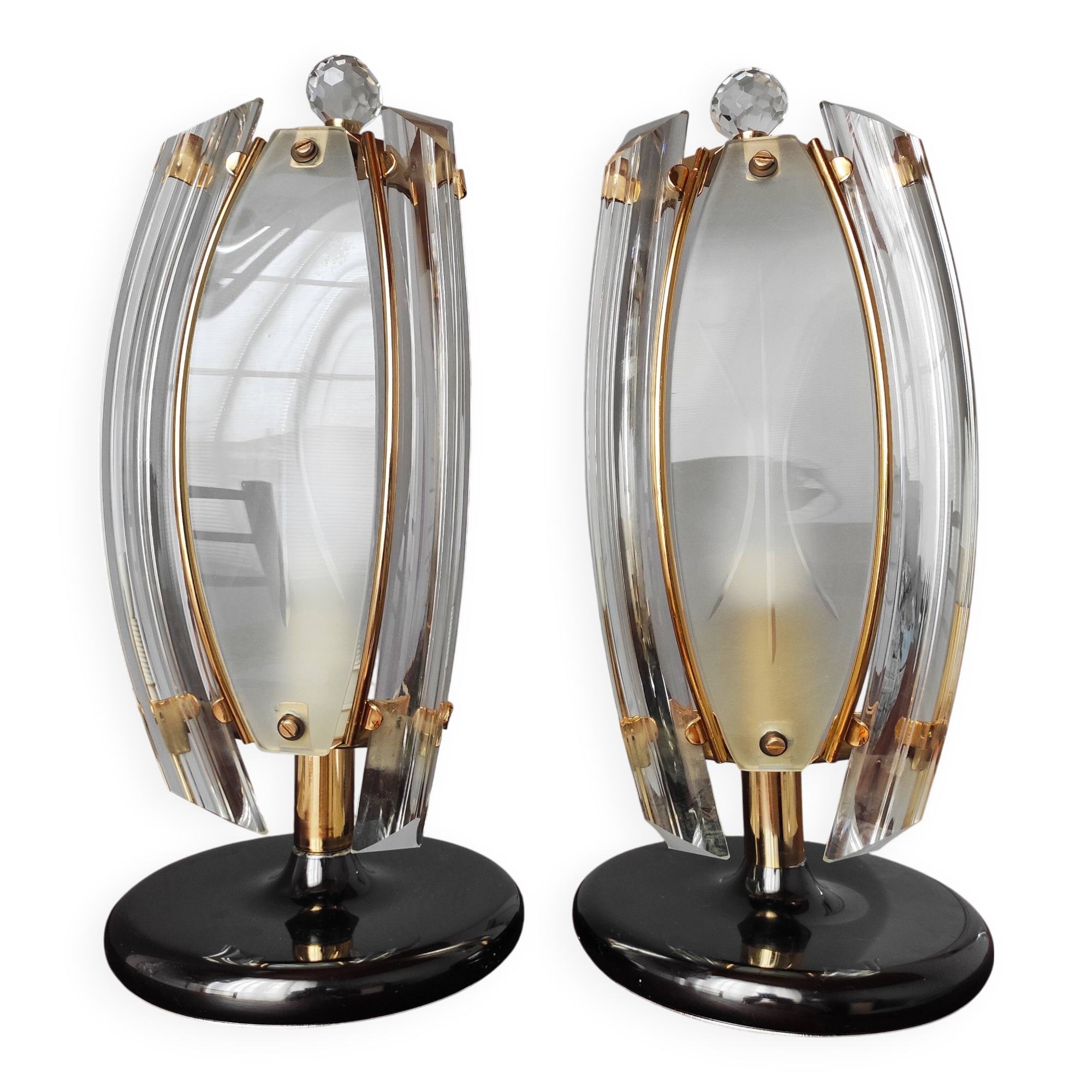 Paire de lampes en verre, 1970