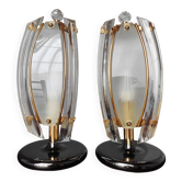 Pair of glass lamps 1970