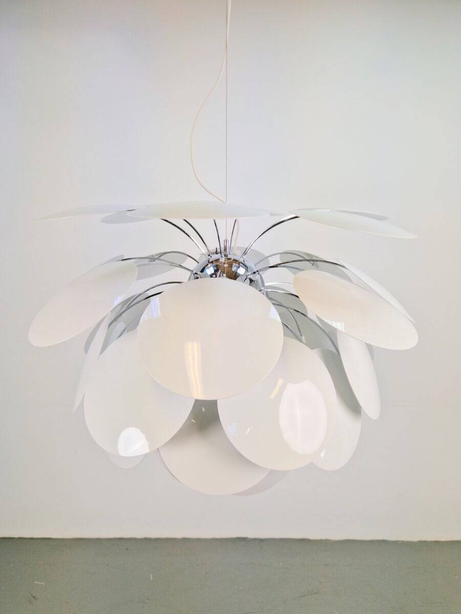 Suspension Discocó blanche par Christophe Mathieu pour Marset, années 2000.