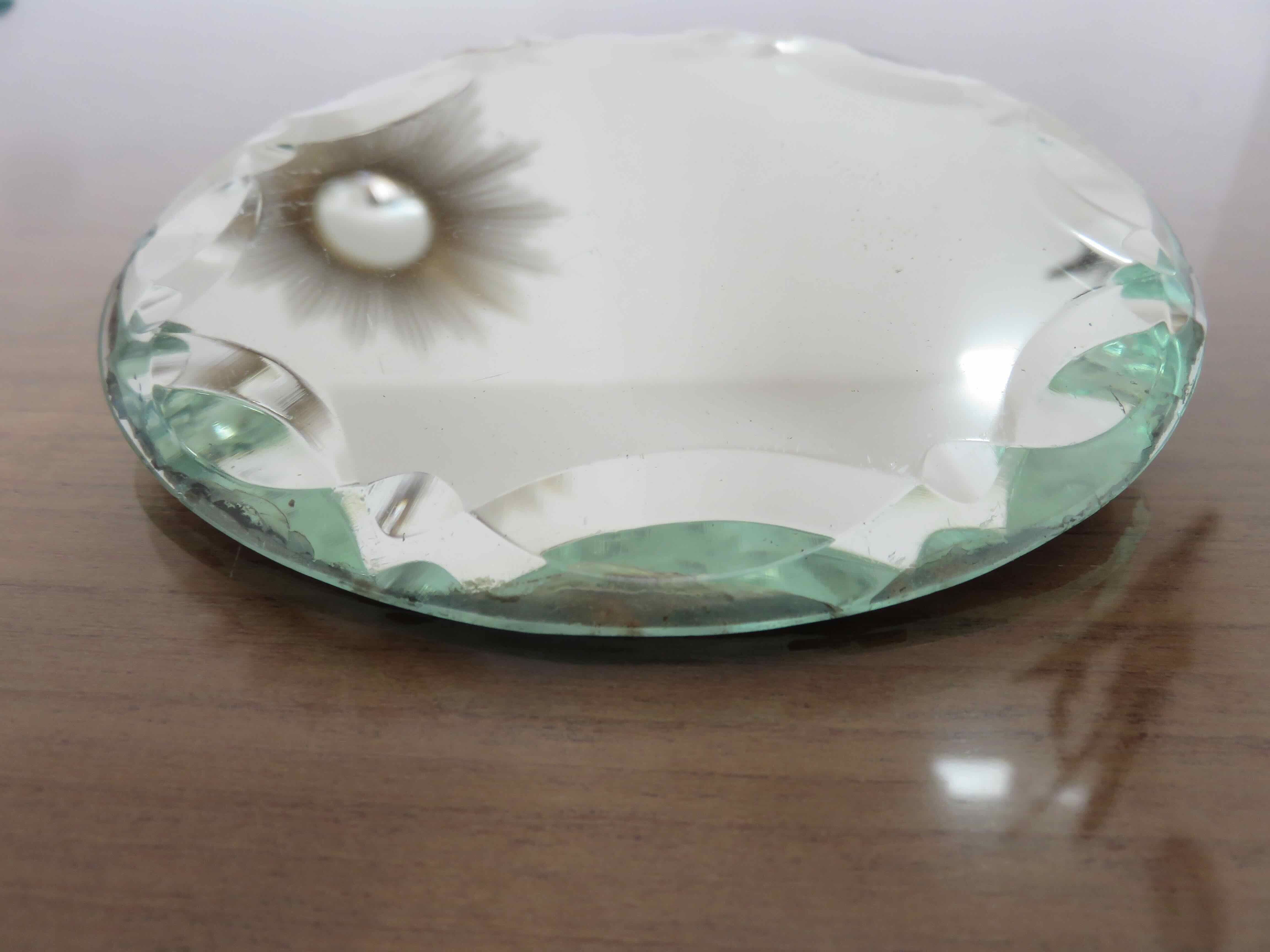 Set of 6 small antique mirrors beveled art Deco to pose