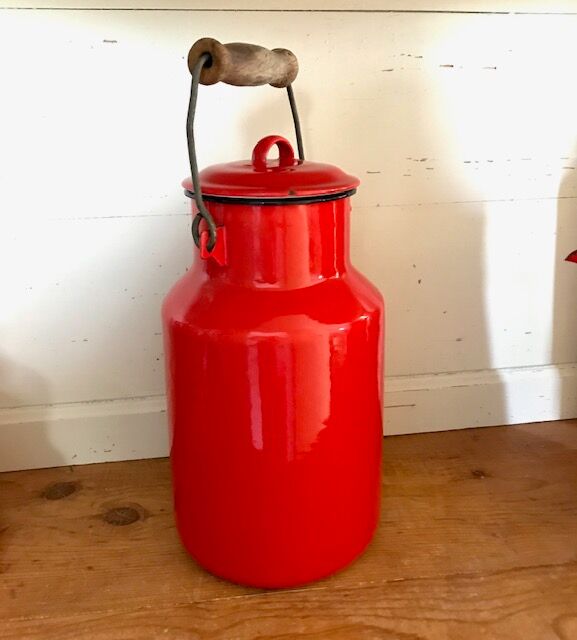 Vintage enamelled milk pot