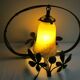 Art Nouveau table lamp, chestnut deco, tulip glass paste Muller Degué