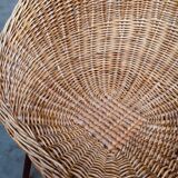 Wicker lounge chair in the style of Dirk Van Sliedregt for Rohé Noordwolde, Netherlands, 1960s.