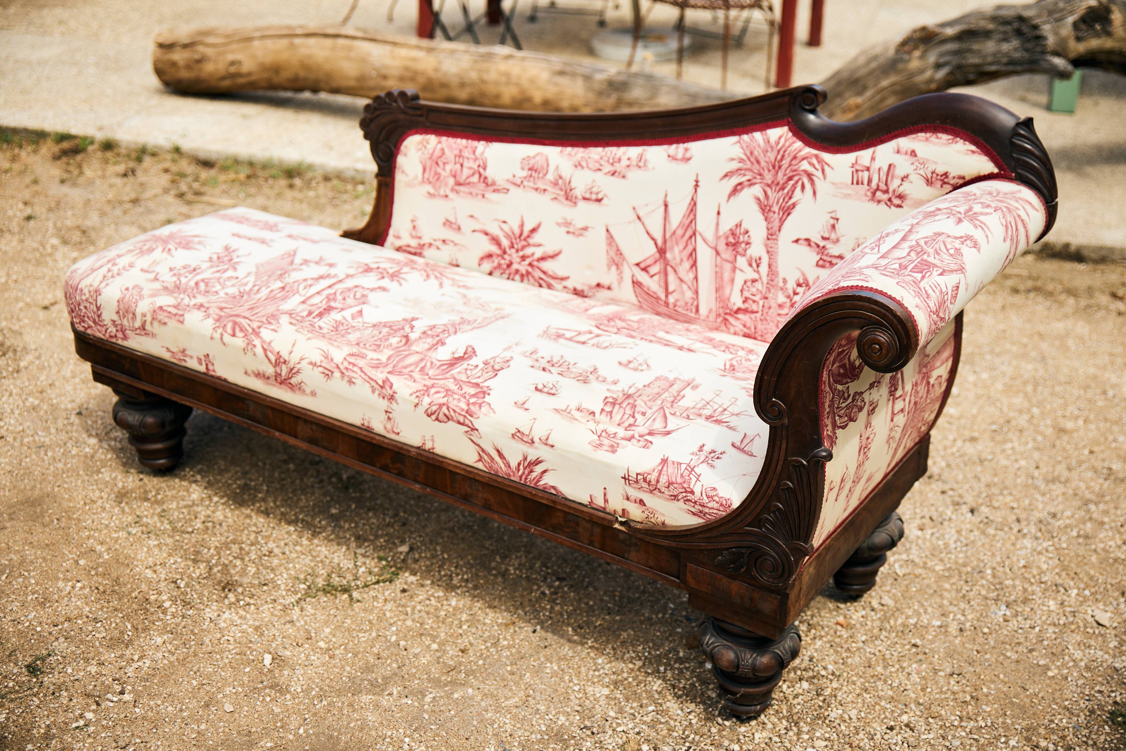 Mahogany meridian Louis-Philippe, origin Villa Le Gaillardin, Noirmoutier