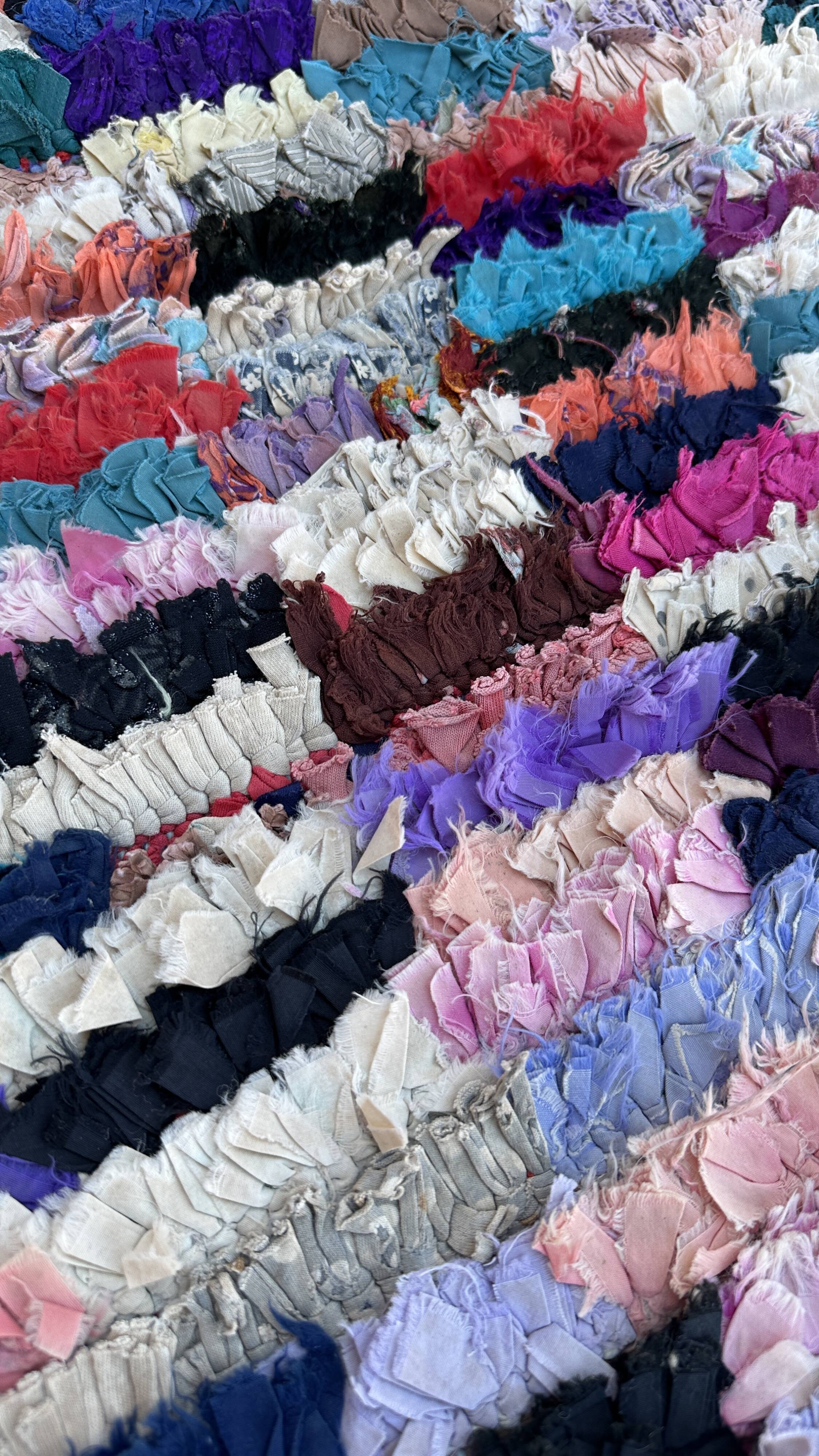 Colorful Boucherouite Moroccan rug - 95 x 211 cm