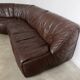 Large modular sofa with brown leather armchair 80s design dreipunkt vintage sofa