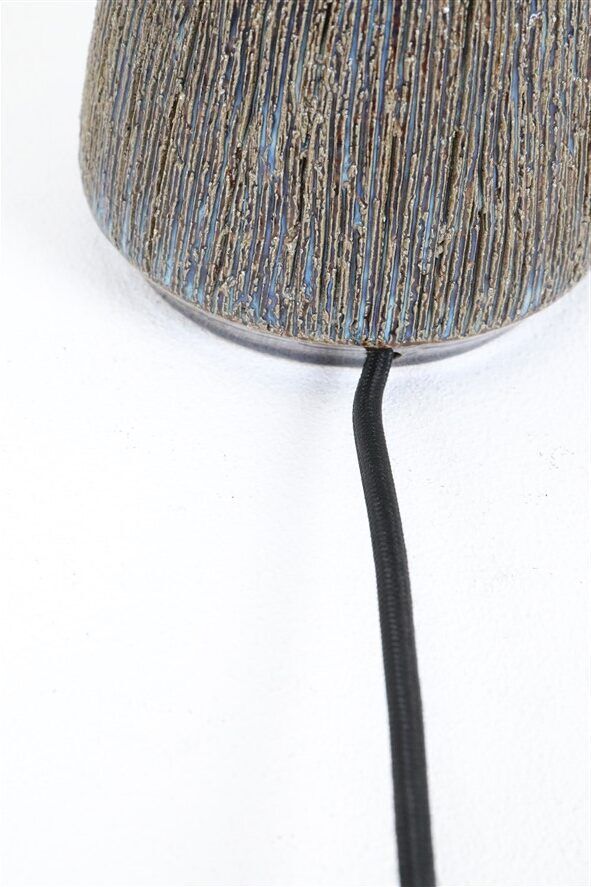 Rare handmade Søholm ceramic table lamp with jute lampshade / Mid-century Danish modern design / 1960s/1970s