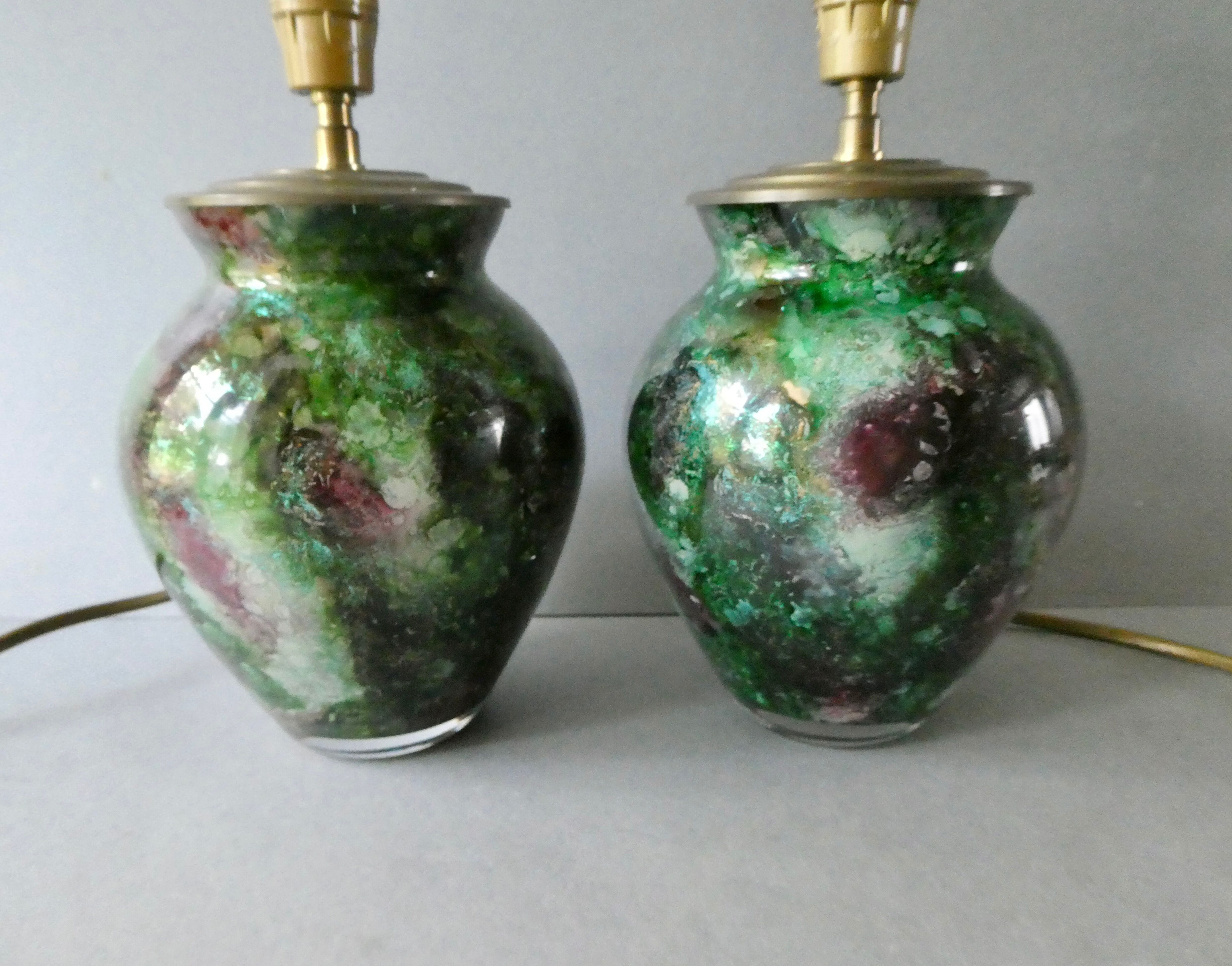 Pair of lamp bases Lacquer Line France 70s 80s