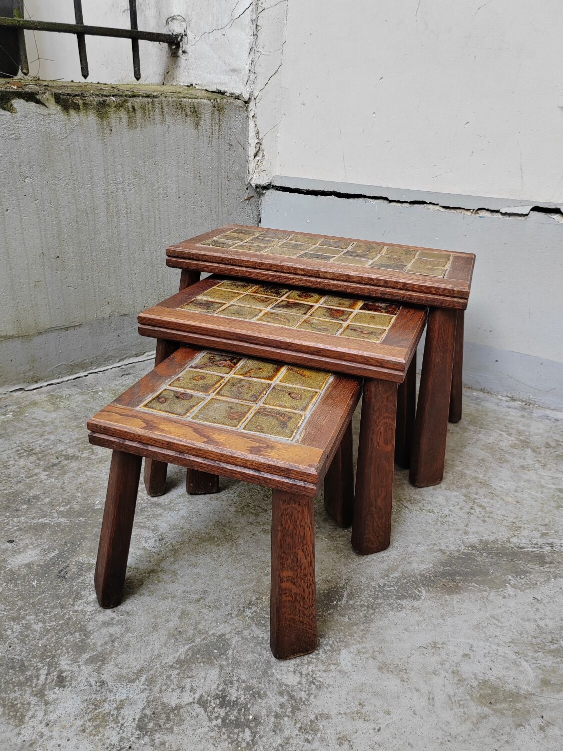 Brutalist ceramic nesting tables