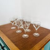 7 verres à vin blanc ciselés art deco années 20/30