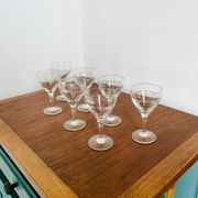 7 verres à vin blanc ciselés art deco années 20/30