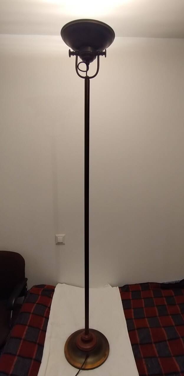 Vintage bronze halogen floor lamp