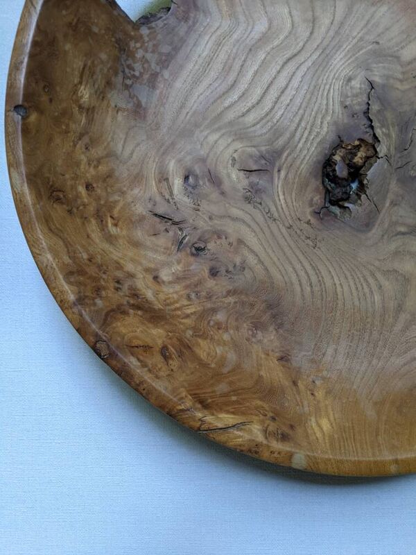 Coupe en bois d'olivier plat ancien artisanal slow décoration campagne