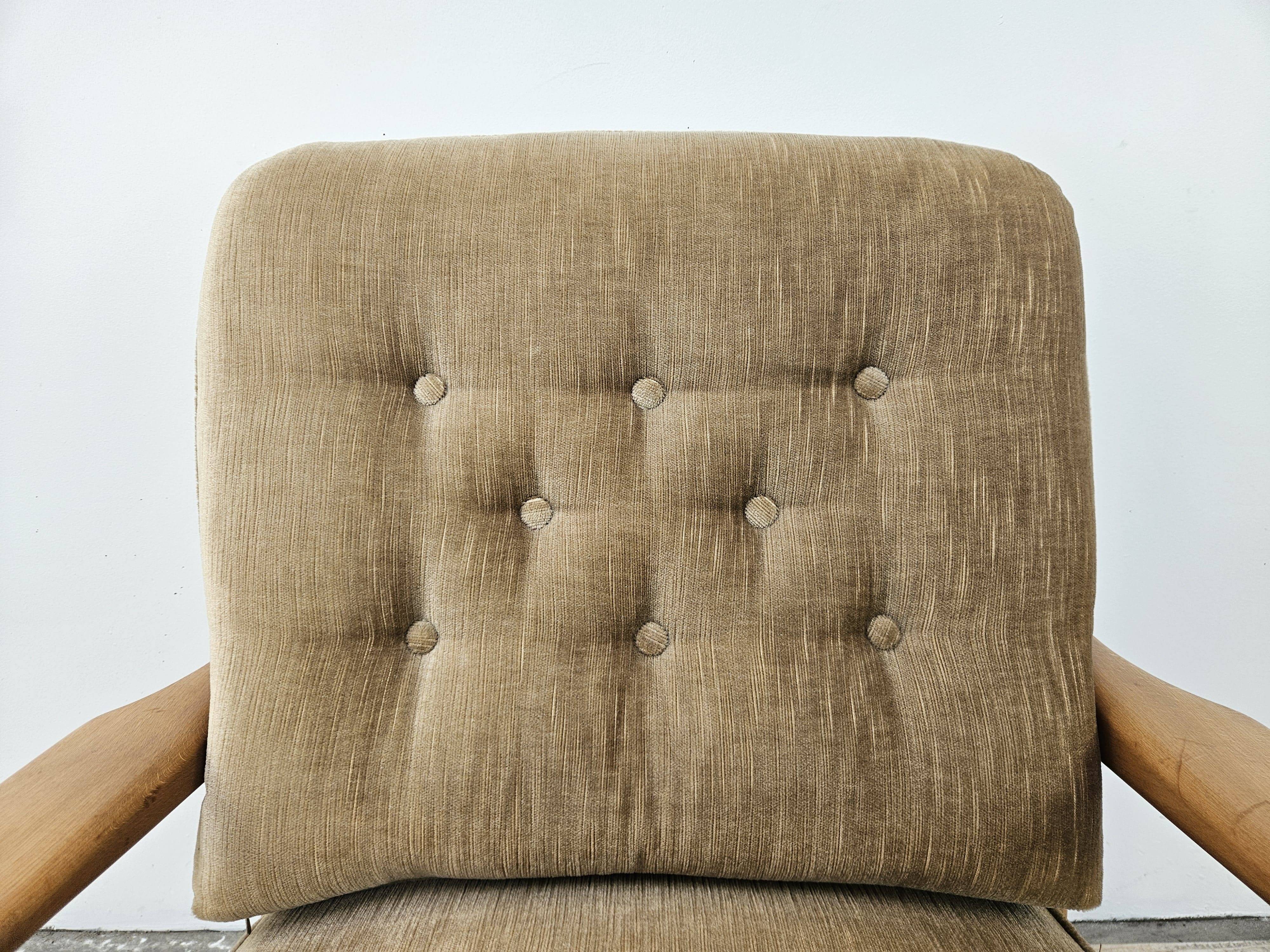 70s beech living room armchair