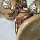 Two naturalistic stoneware vases – raised oak branches & acorns