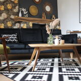 Asymmetrical oak coffee table