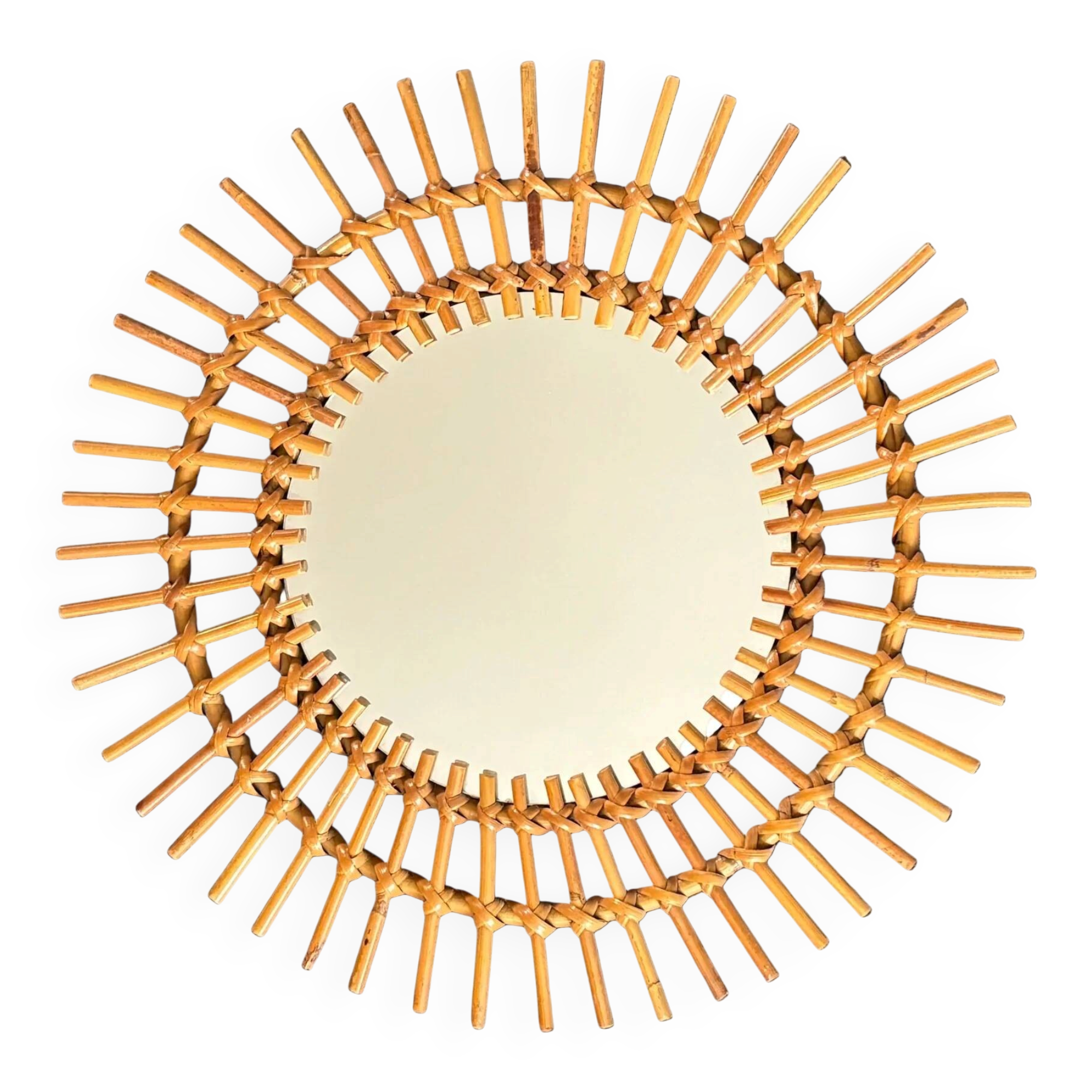 Rattan sun mirror
