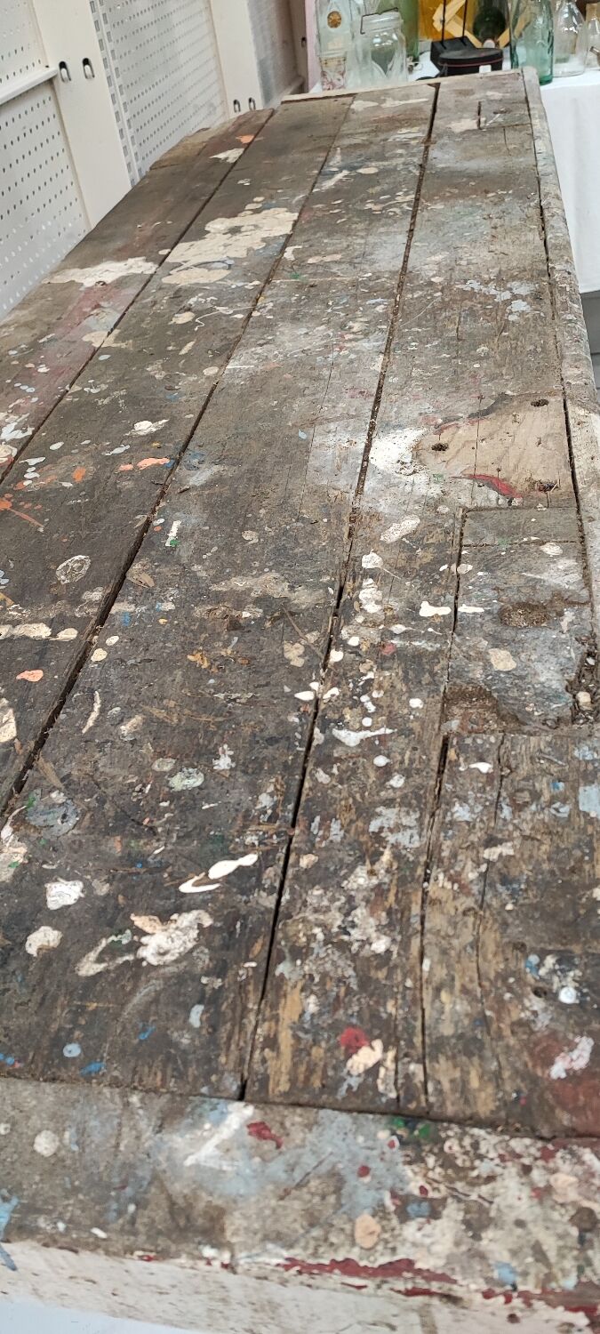 Vintage wooden workbench