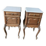 Paire de tables de chevet anciennes
