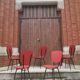 Lot de chaises vinyle rouge