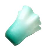 Vase handkerchief opaline turquoise interior white handmade work art deco