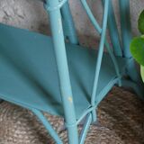 Blue rattan shelf
