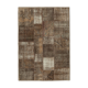 Handwoven oriental vintage 170 cm x 241 cm brown patchwork carpet