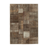 Tapis oriental vintage tissé à la main 170 cm x 241 cm marron patchwork