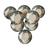 Set of 8 plates in iron earth laet Marie-Louise 1920s