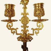 Pair of Japanese-style Candelabra by Ferdinand Barbedienne and Edouard Lievre.
