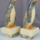 Pair of “penguins” bookends in alabaster
