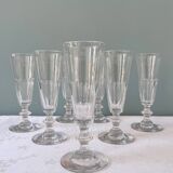 7 flûtes à champagne en cristal Baccarat