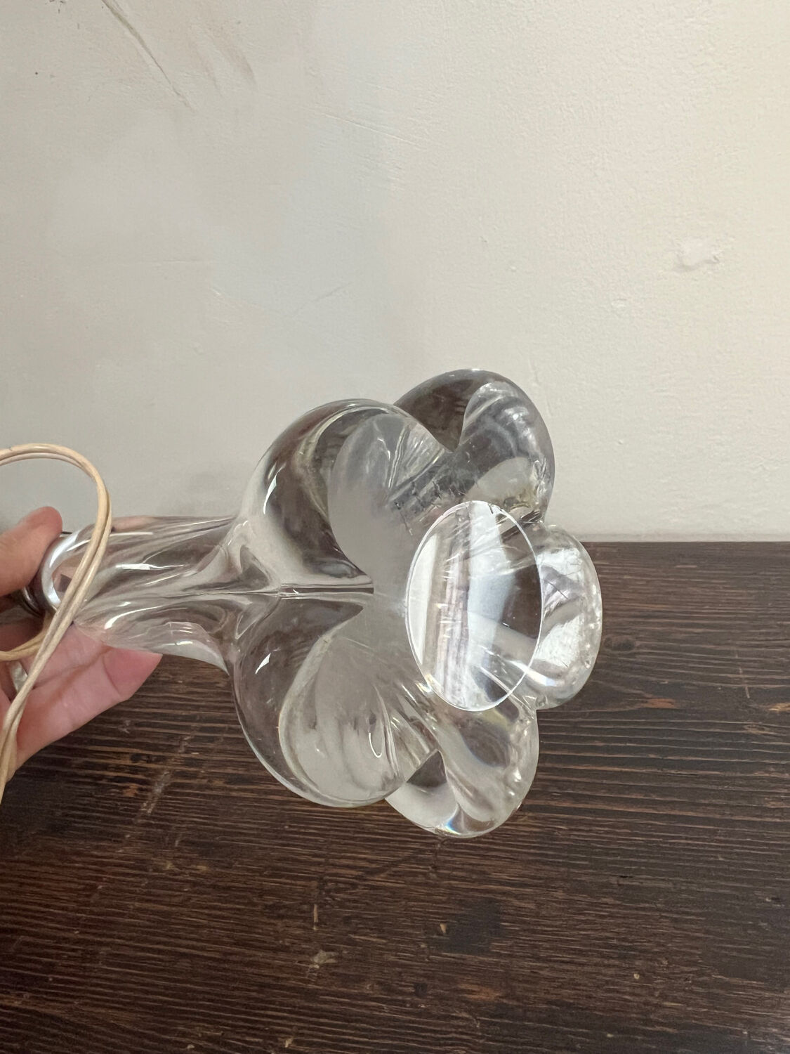 Crystal bedside lamp foot