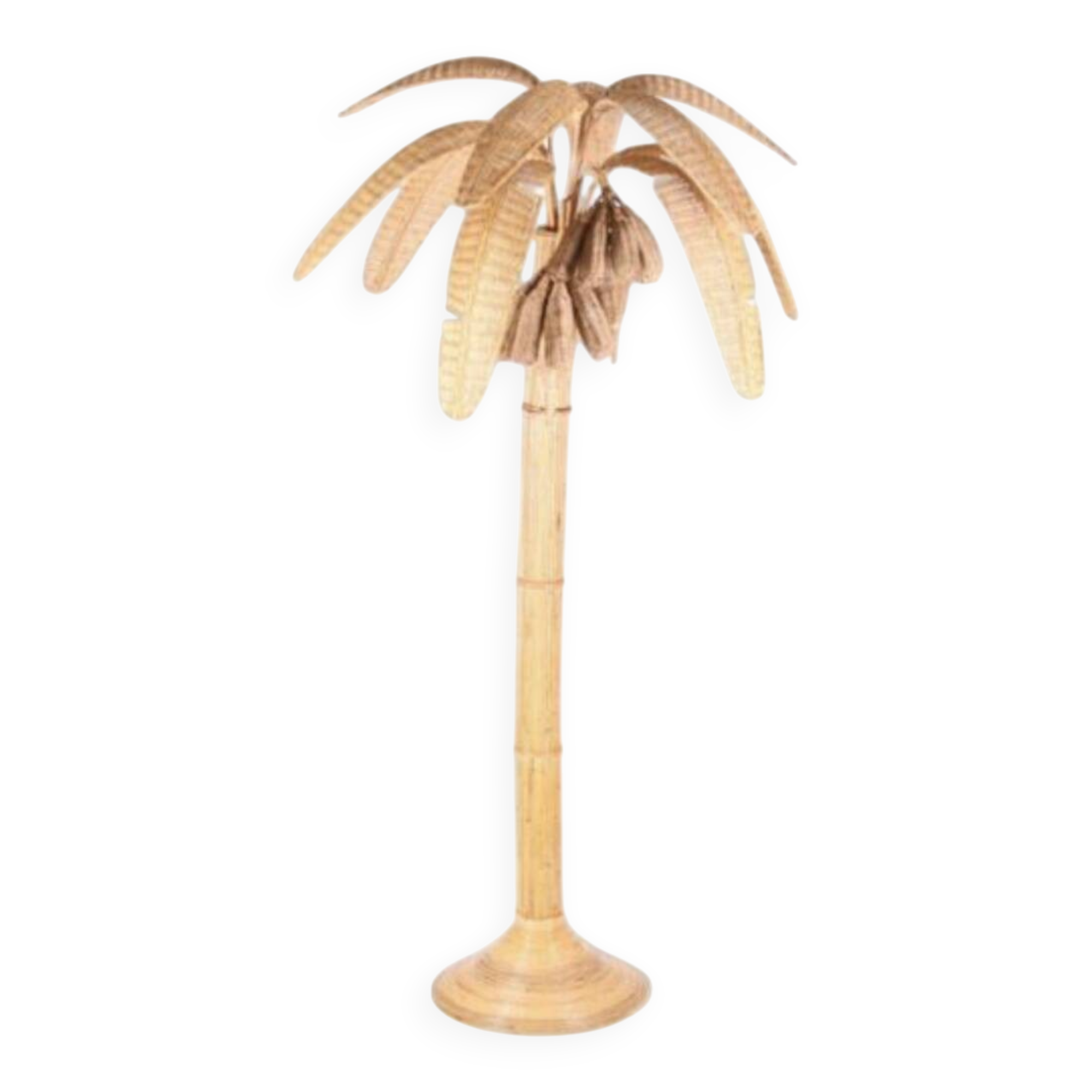 "Banana" rattan floor lamp