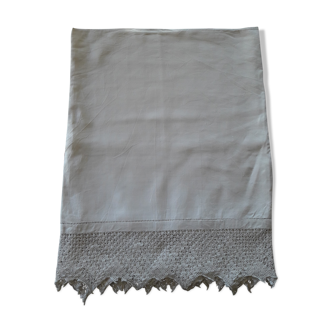Nappe d'hôtel ancienne en lin blanche