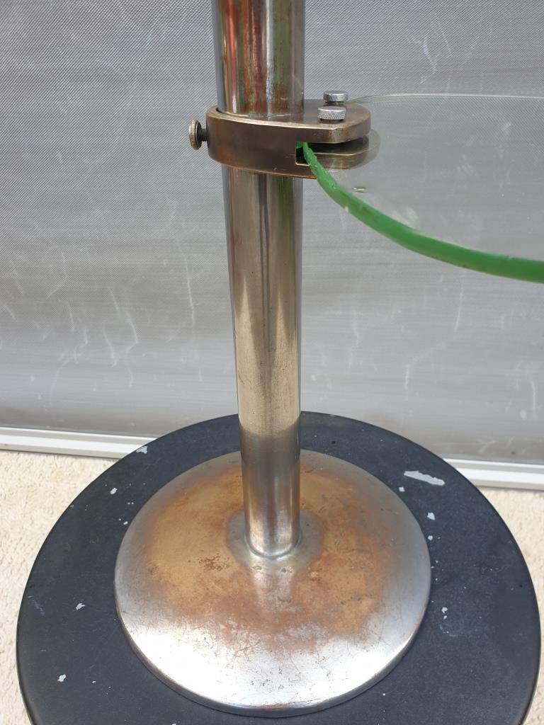 Art Deco chrome brass display 3 glass shelves