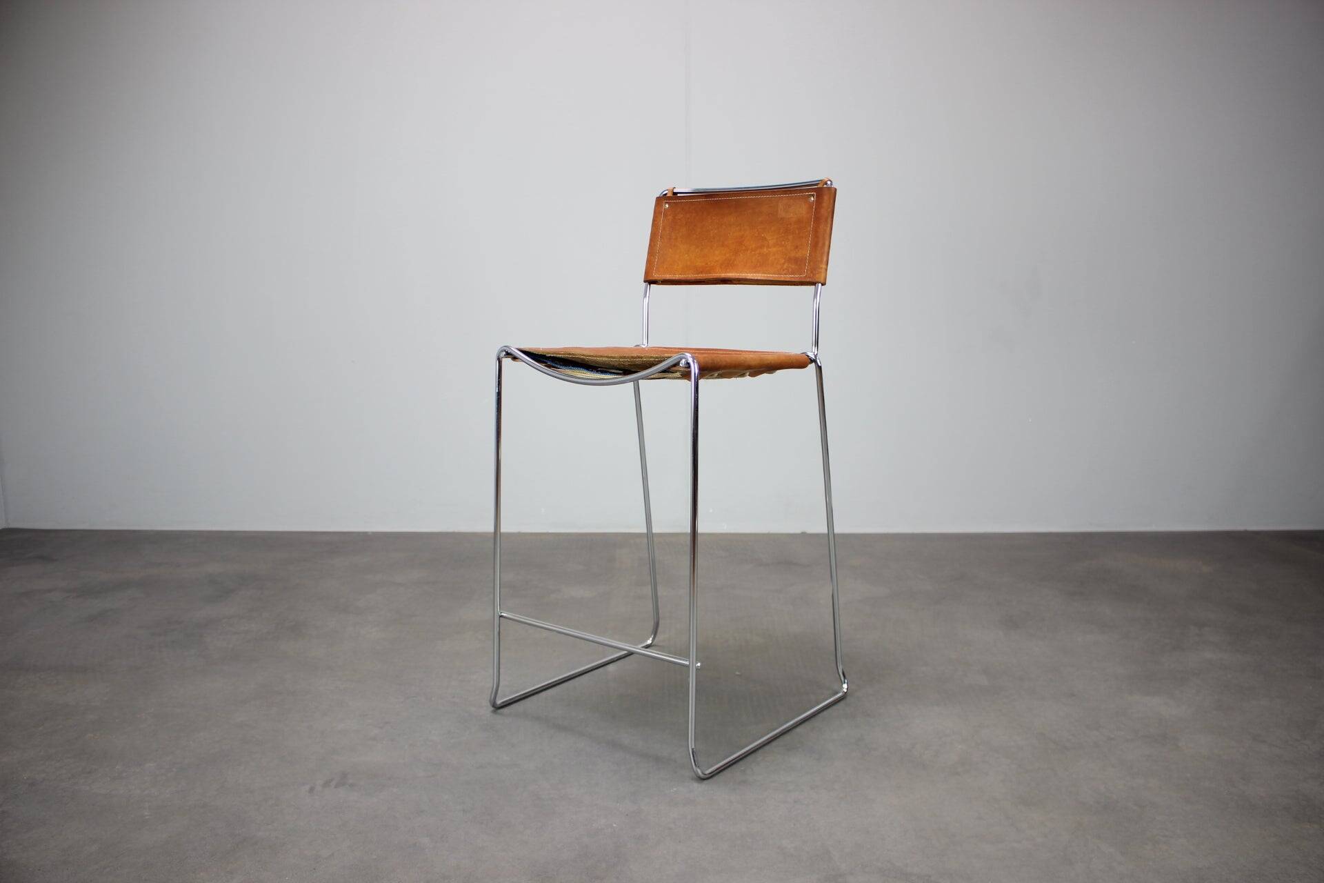 Leather stool by Giandomenico Belotti for Alias, Italy, 1970s.
