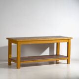 Antique long table with lower shelf (c.1920) #17