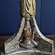Pair of gilded wooden candlesticks. 19th century.
